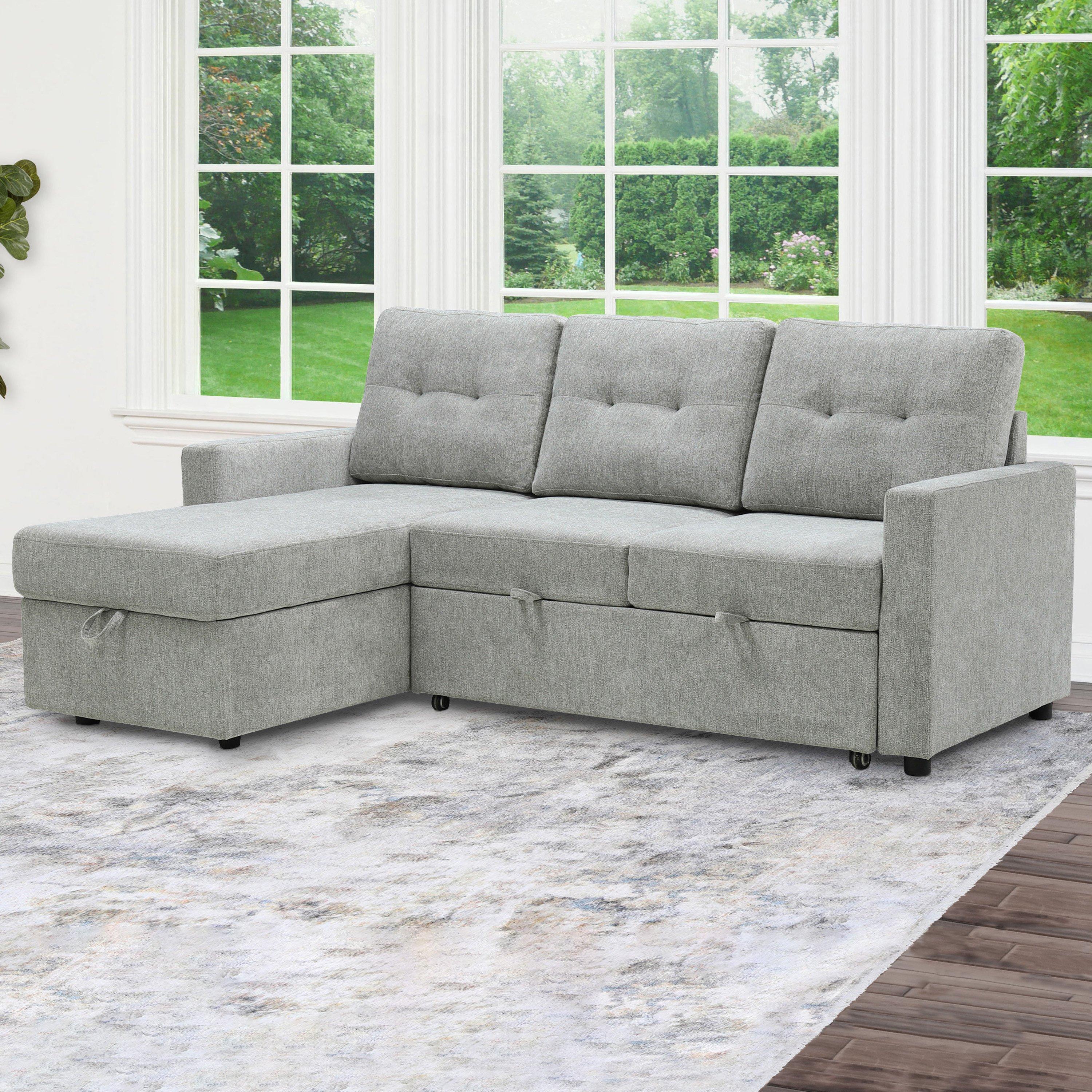 Rent to Own Abbyson Kylie 2 Piece Storage Sofa Bed Reversible